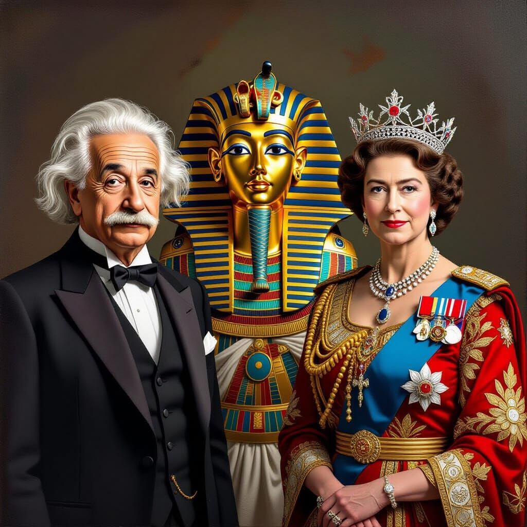 Einstein, Tut, and Elizabeth II: Realistic Digital Art