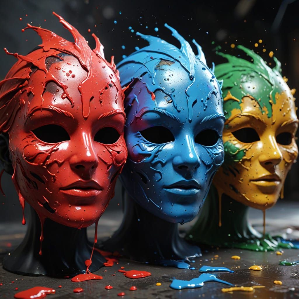 3D Plastic Masks and Splattered Jam