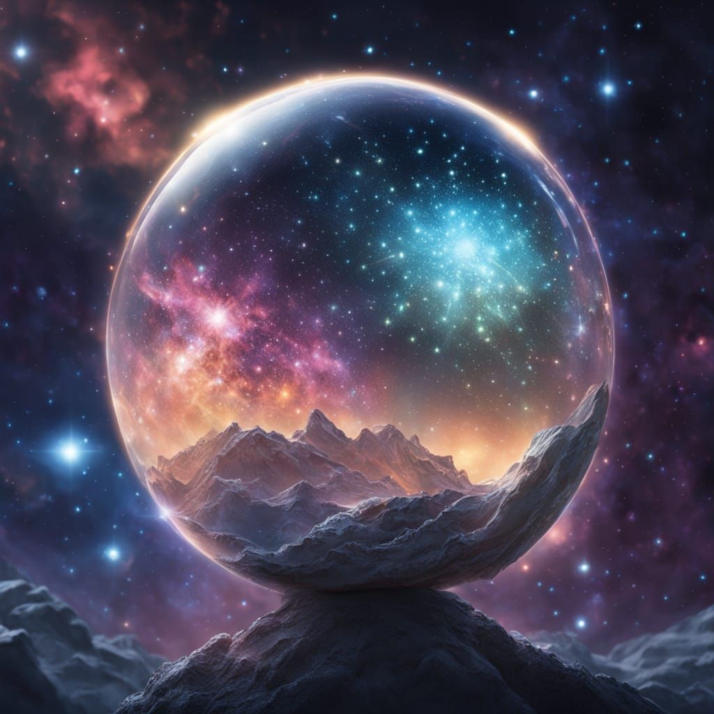 Crystal Galaxy Masterpiece in Vibrant Cosmic Style