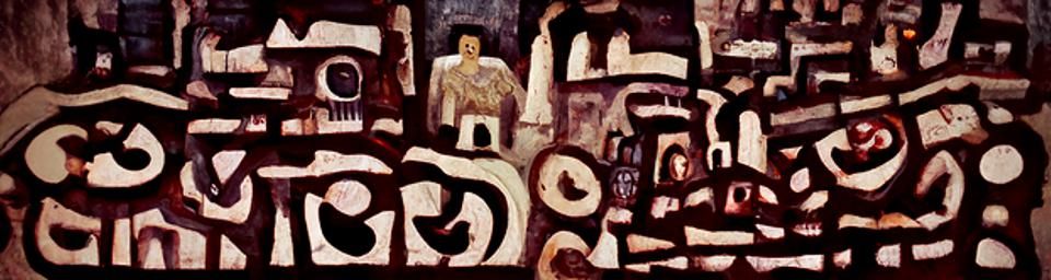 Surreal Labyrinth in Abstract Expressionist Style