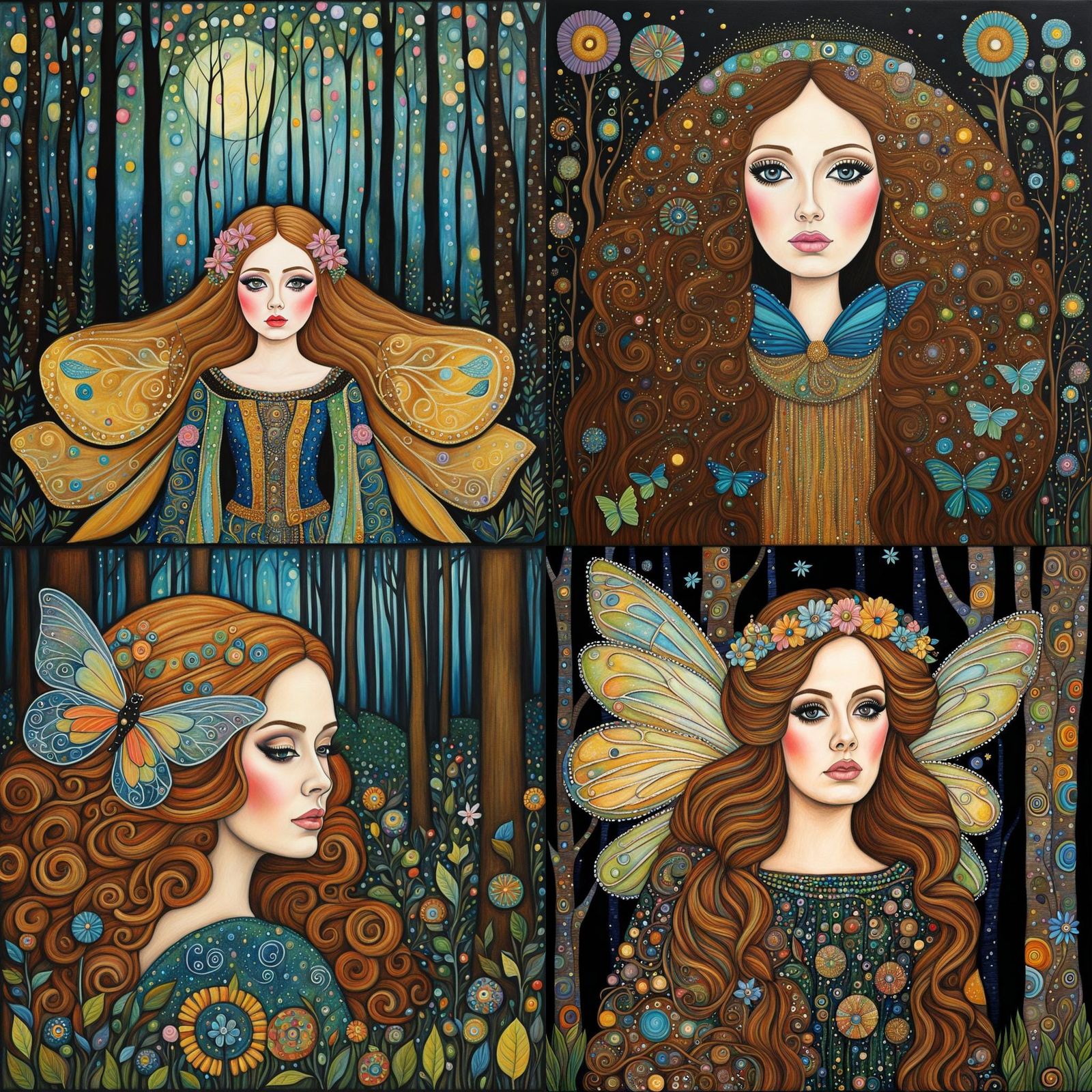 Fairy in Forest, Mixed Media Style