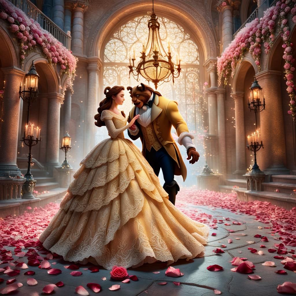 Beauty and the Beast in 3D Digital Art