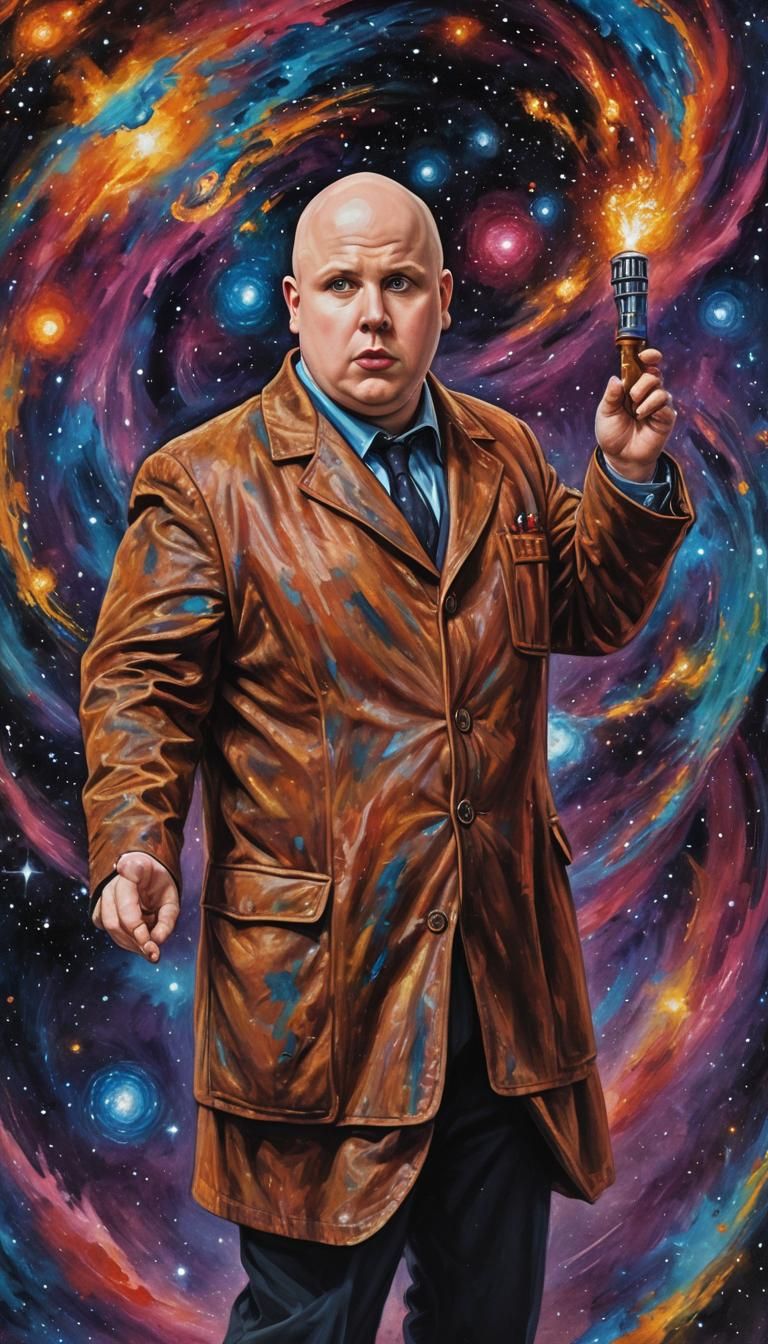 Nardole in Time Vortex as Impasto Painting