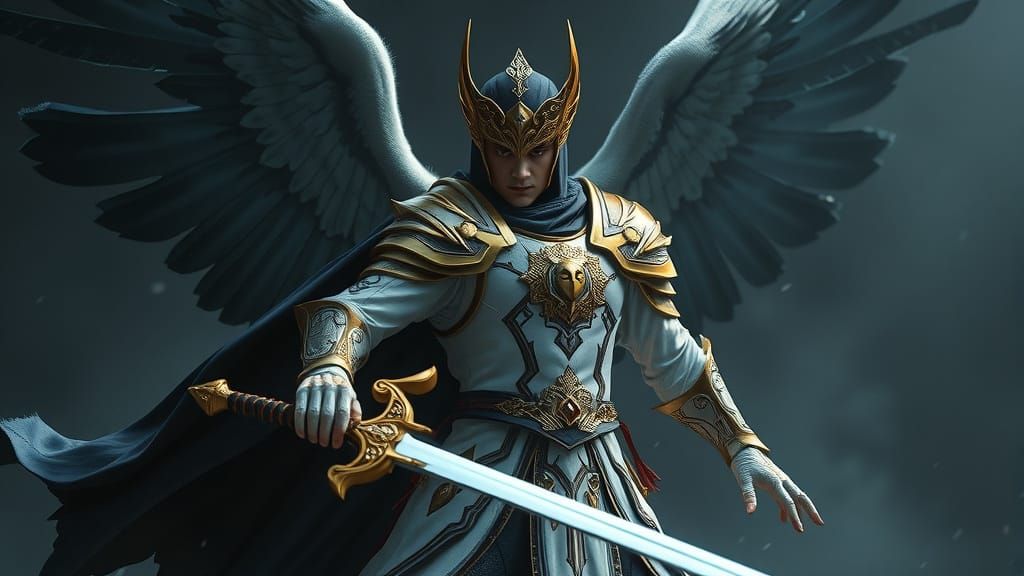 Indonesian Aasimar Ready for Battle in Hyperrealistic Style