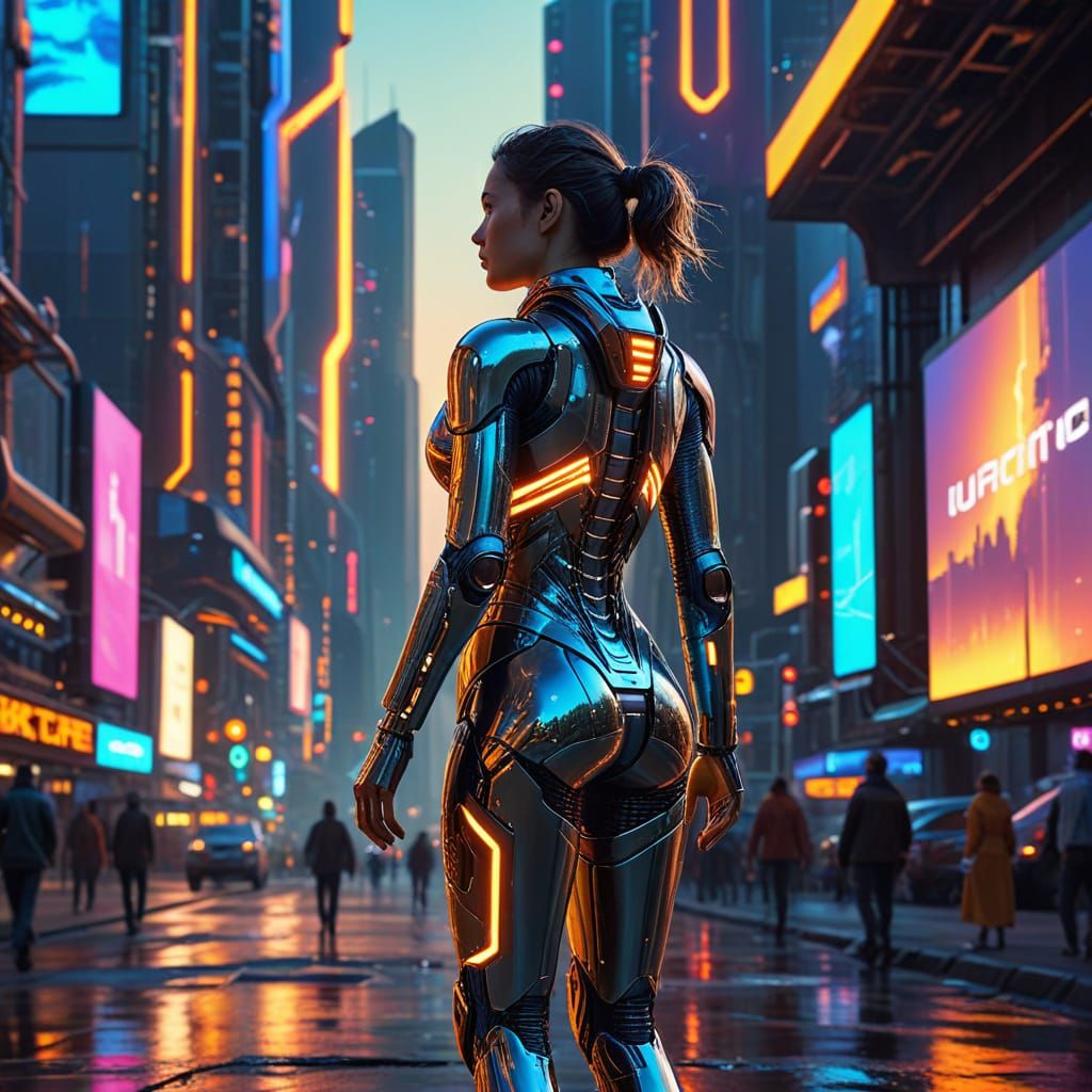 Surreal Futuristic Cityscape in Retro-Futuristic Style