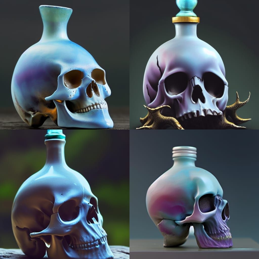 Potion Skull in Prehistoric Seascape