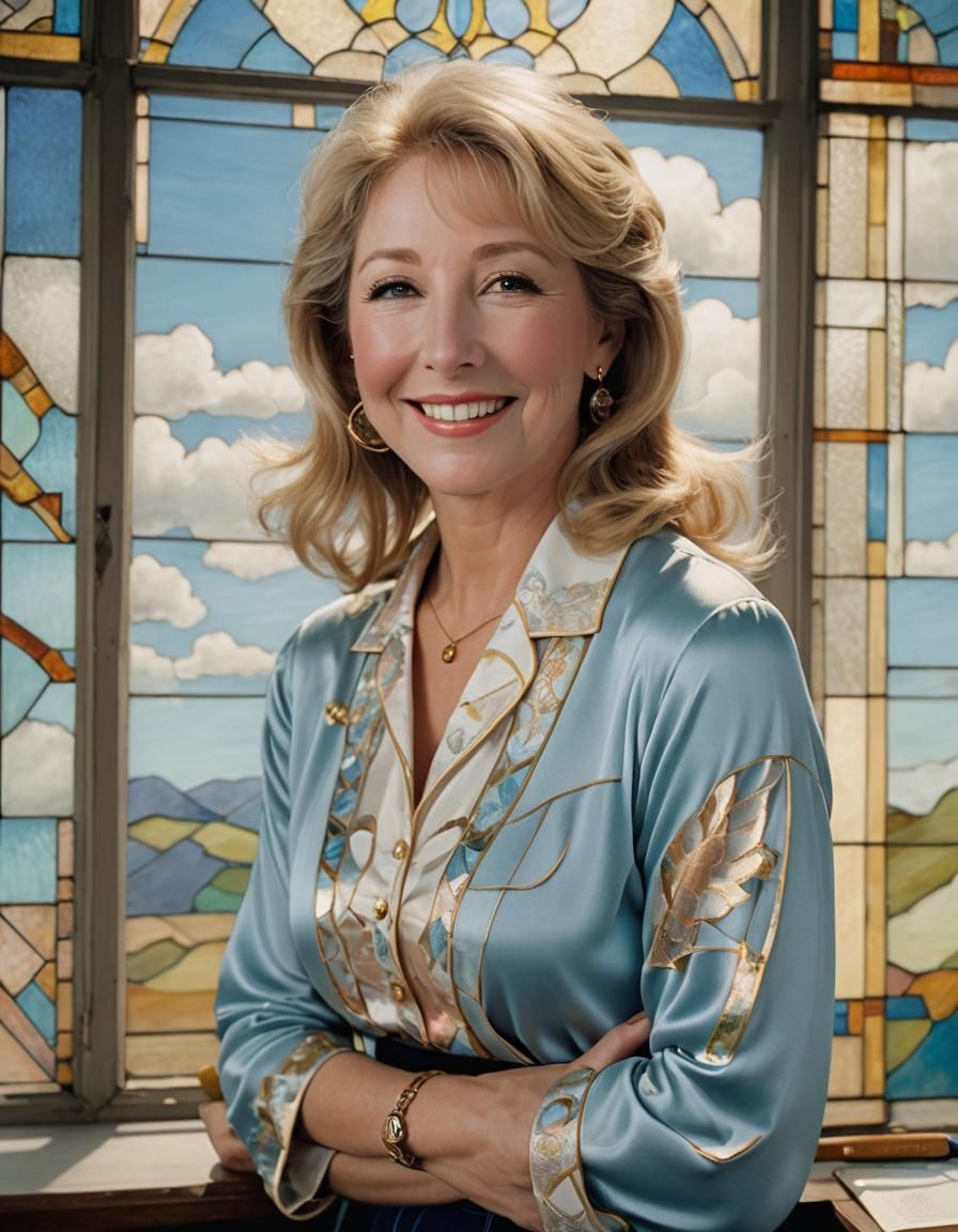 Teri Garr Portrait in Cloisonnism Style