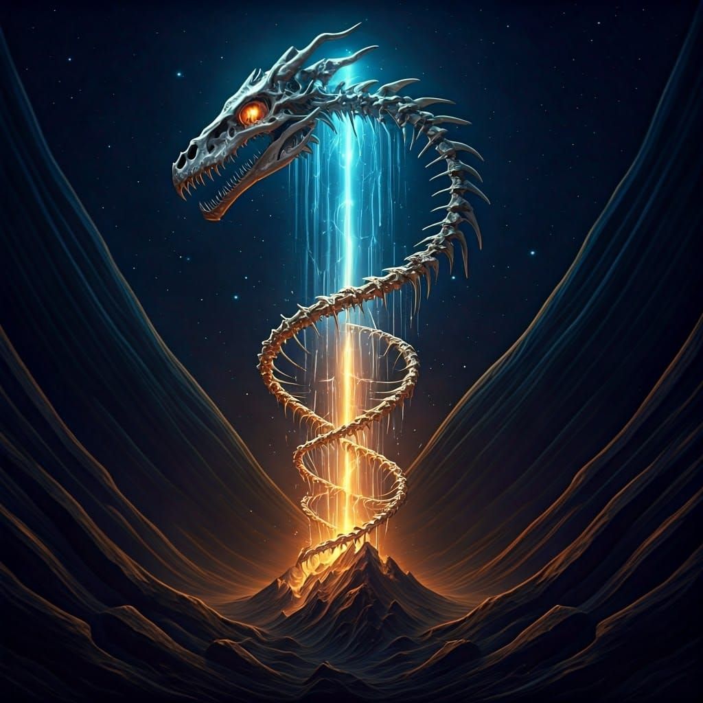 Cosmic Dragon Fossil Awakens in Spectacular Display