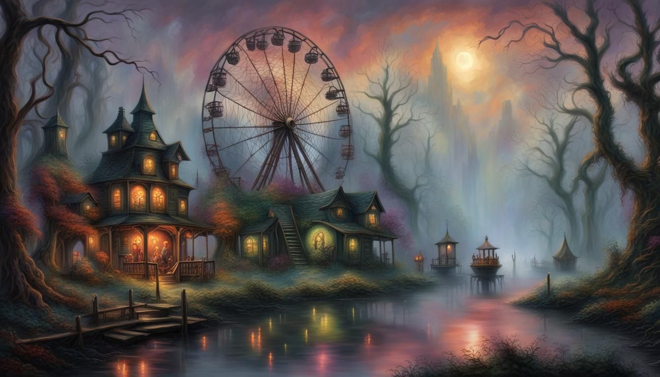 Creepy Voodoo Witch in Gothic Theme Park