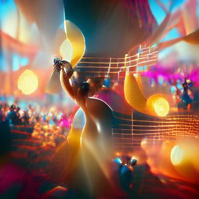Abstract Concert in Hyperrealistic 3D Artwork