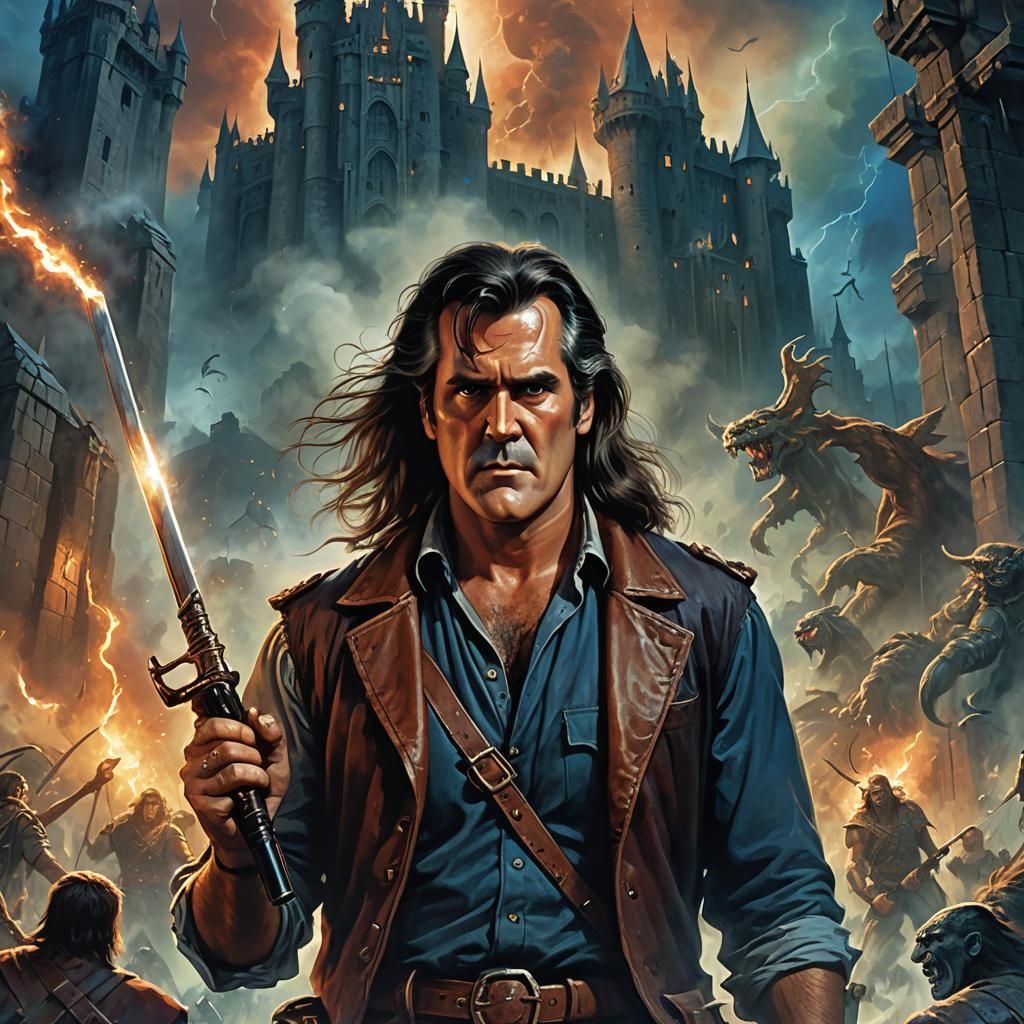 Heroic Fantasy Portrait in a Raging Battle