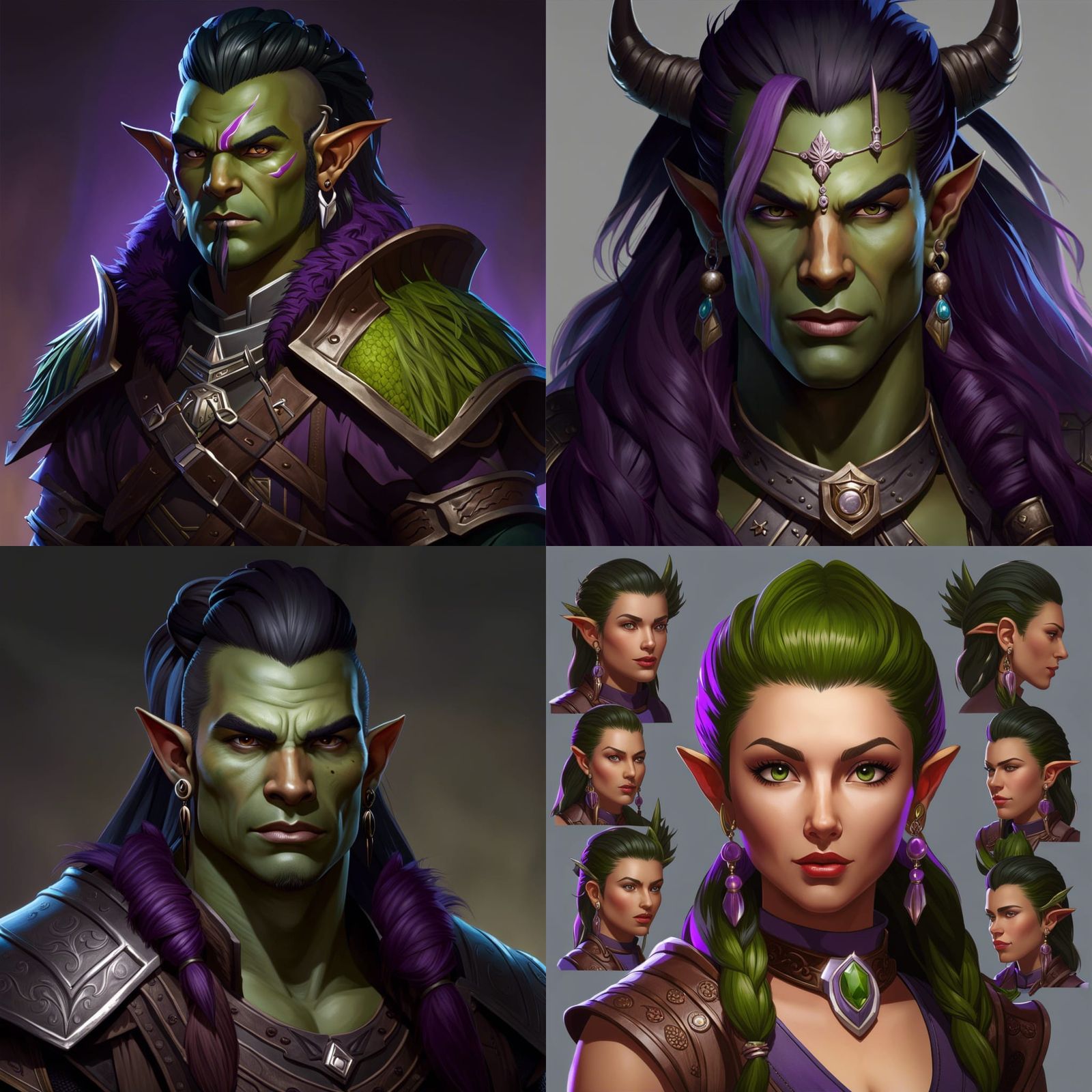 Half-Orc Druid Portrait in Detailed Digital Art Style