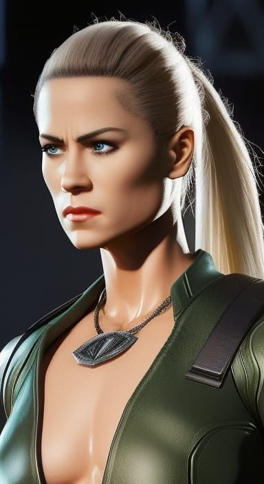 Sonya Blade: Hyperrealistic 80s Film Portrait