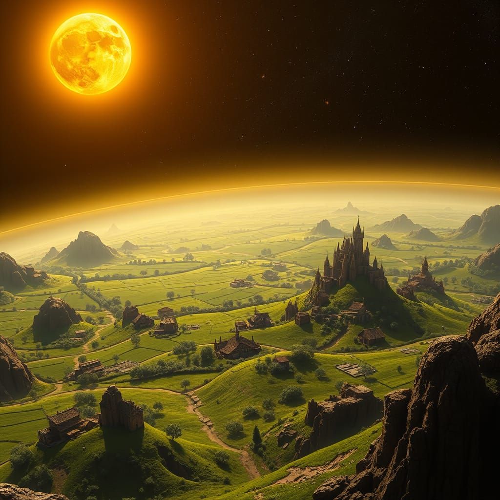 Golden Light Illuminates Ukatis, a Medieval Planet in a Dist...