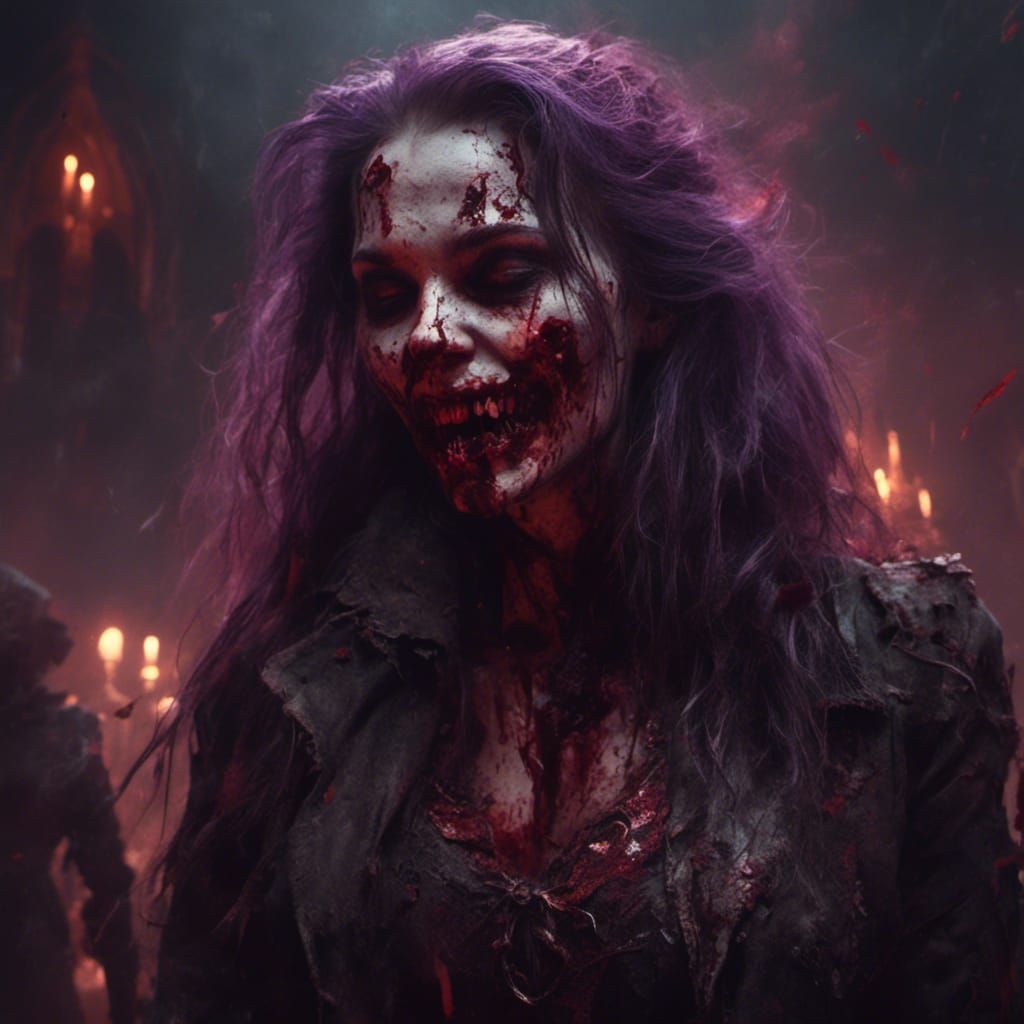 Macabre Vampire Woman in a Dark Fantasy Style