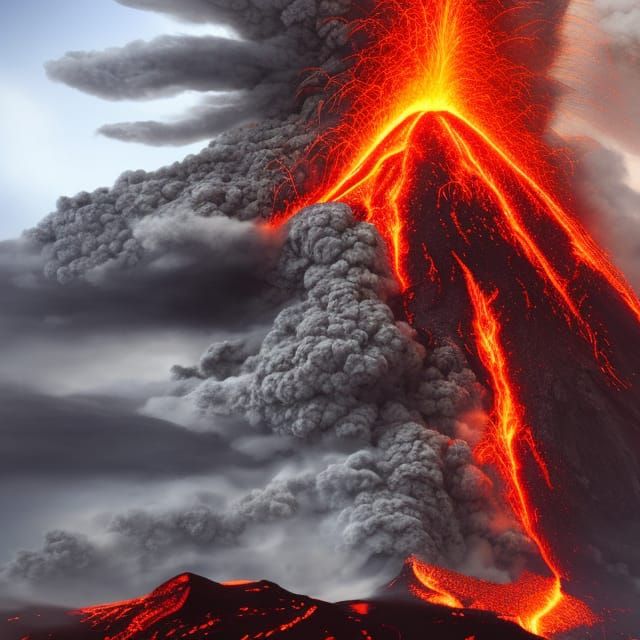 Volcano Eruption: Dramatic Digital Matte Painting