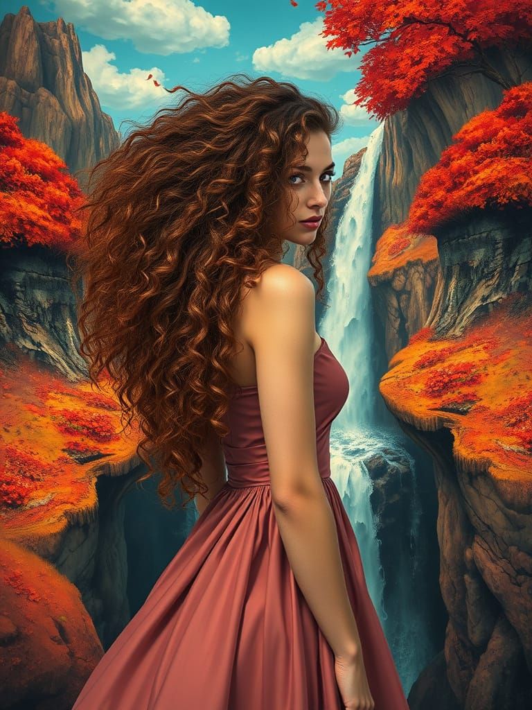 Surreal Woman Emerges from Melting Landscape