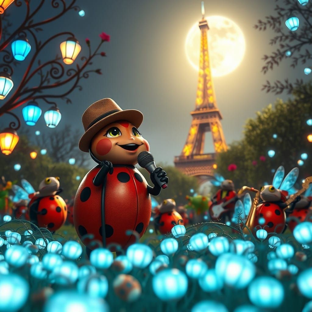 Ladybug Sings in Moonlit Paris