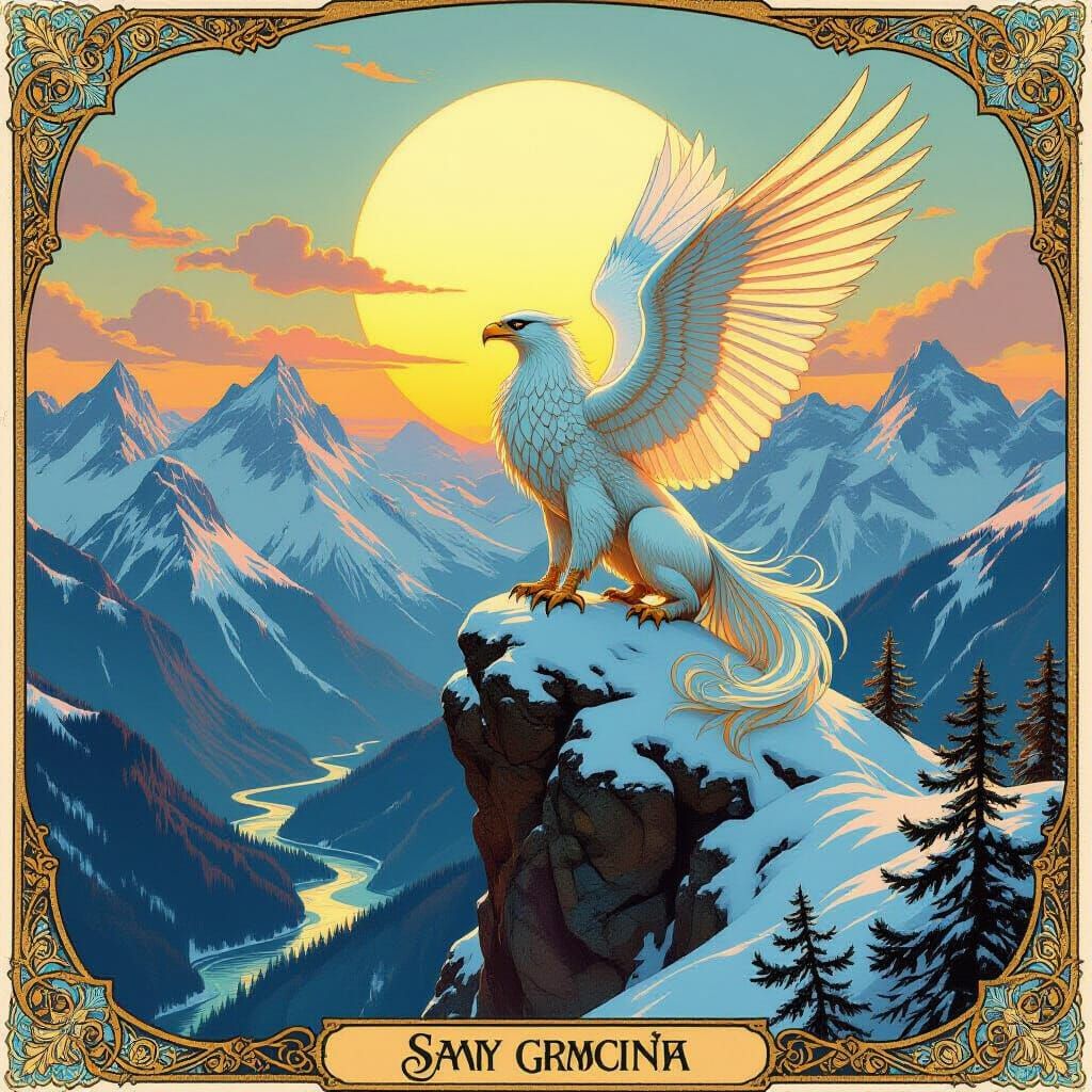 Griffin Surveys its Kingdom in Art Nouveau Style