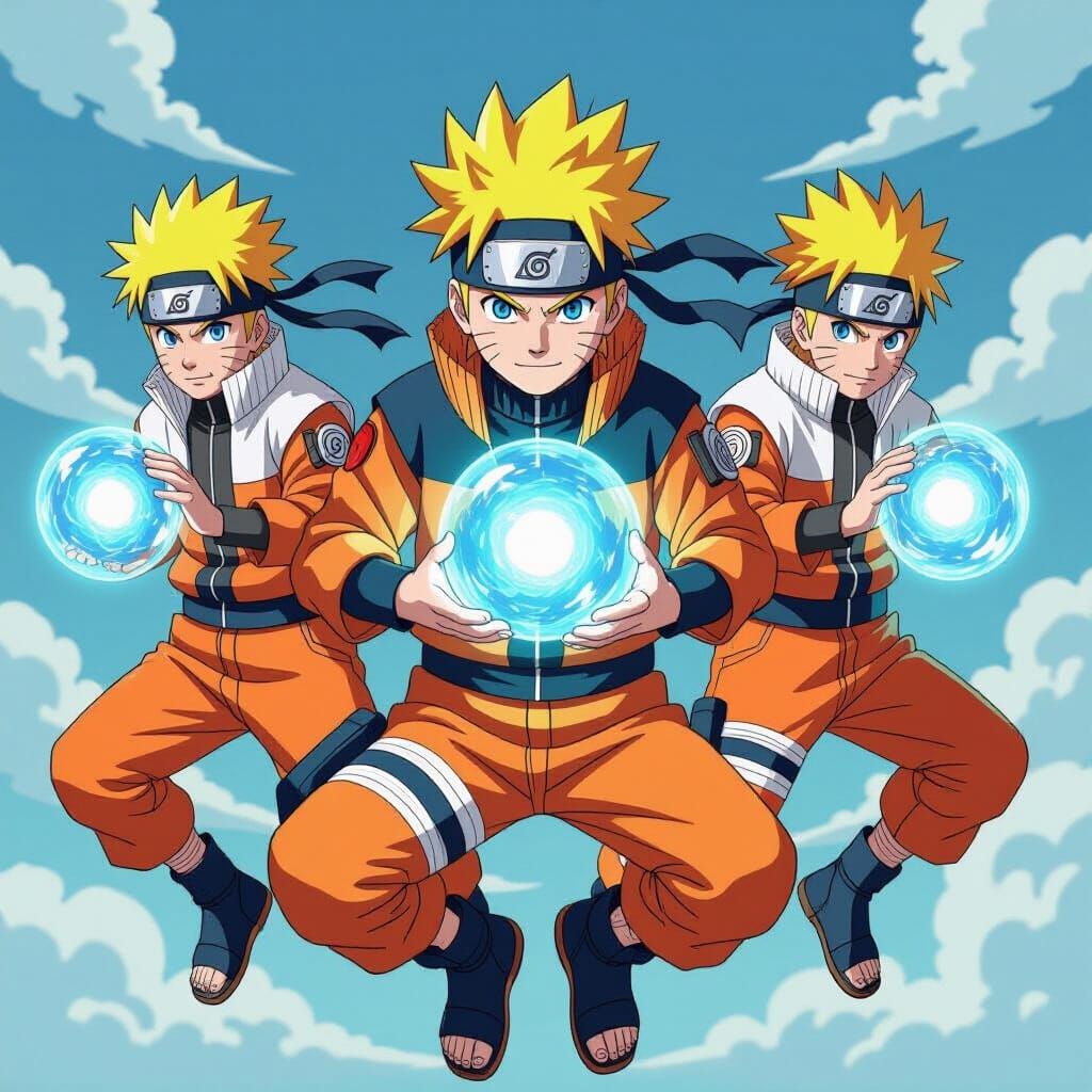 Goku and Naruto Fusion with Energy Sphere