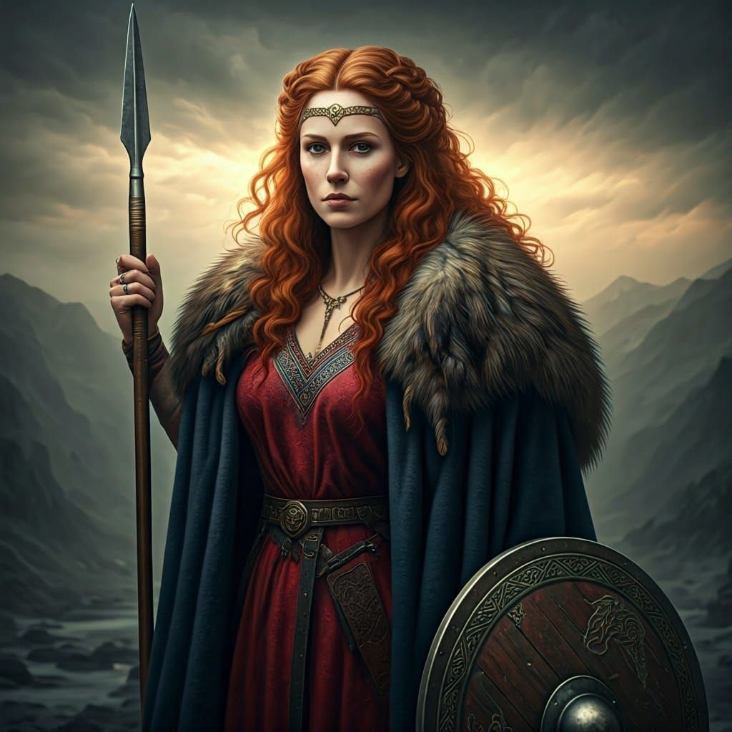 Celtic Goddess Ancamna in Hyperrealistic Digital Painting