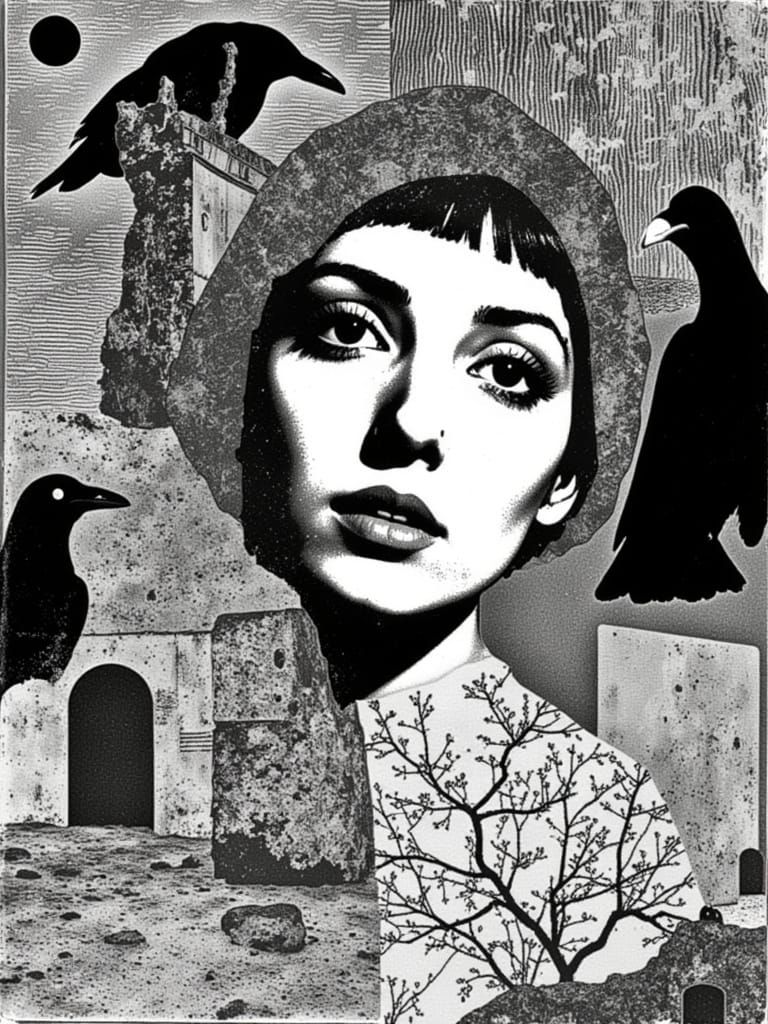 Dreamy Femme Fatale in Iridescent Splendor