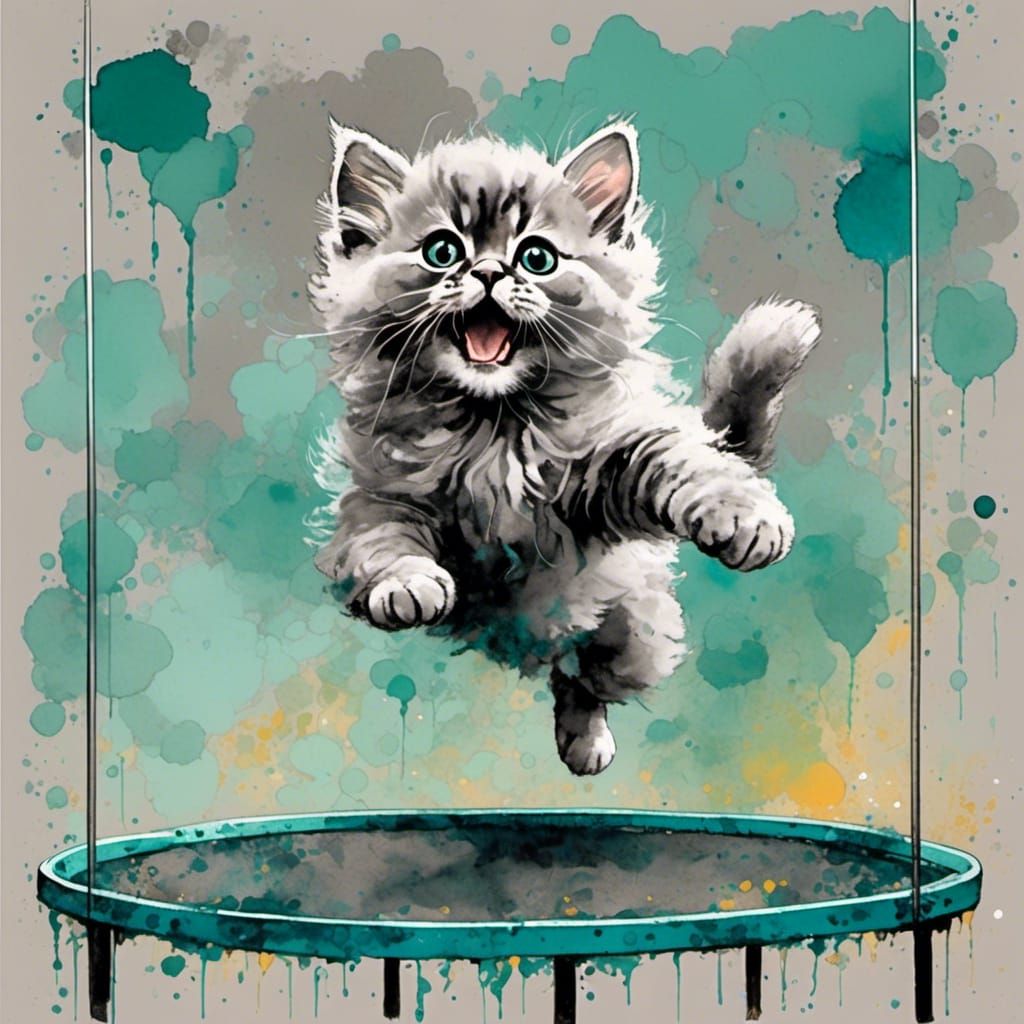 Trampoline kitty