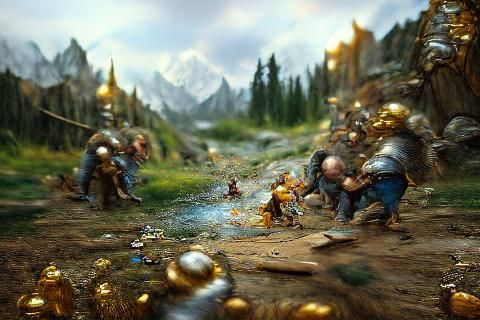 Dwarves' Intense Battle for Precious Gold
