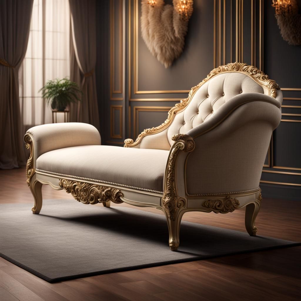 Luxurious Sheepskin Chaise Lounge in Maximalist Style
