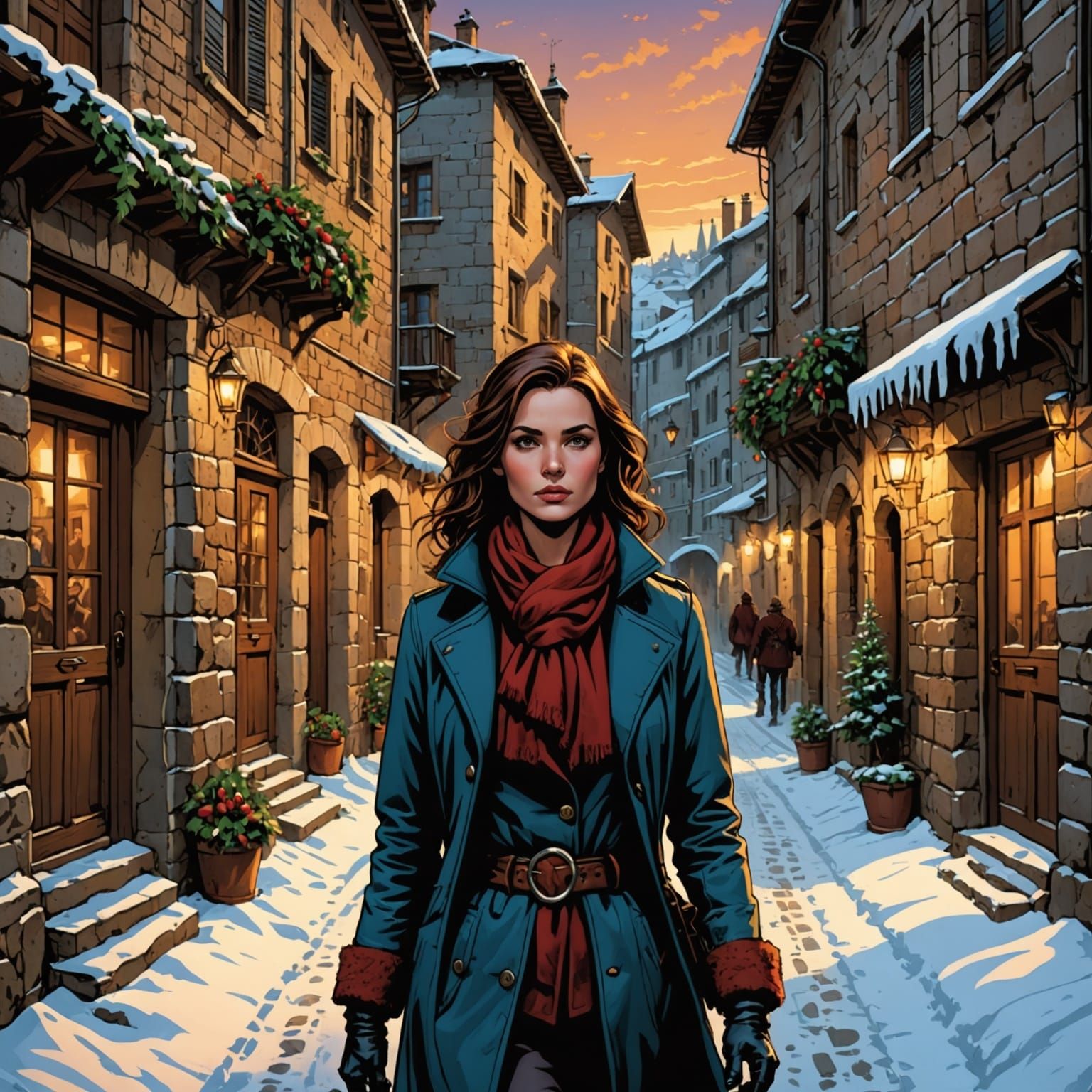 Winter's Charm in Ancient Italian Town