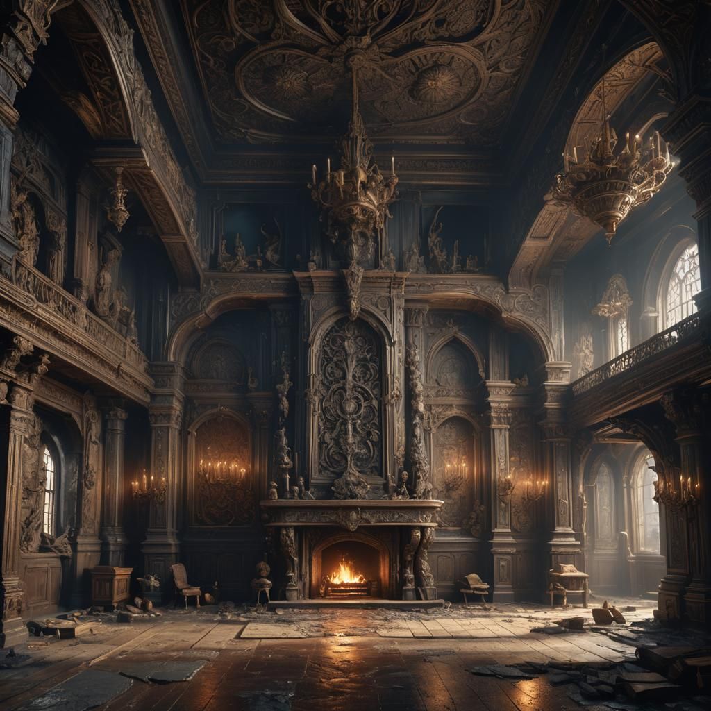 Massive Fireplace Matte Painting in Unreal Engine 5