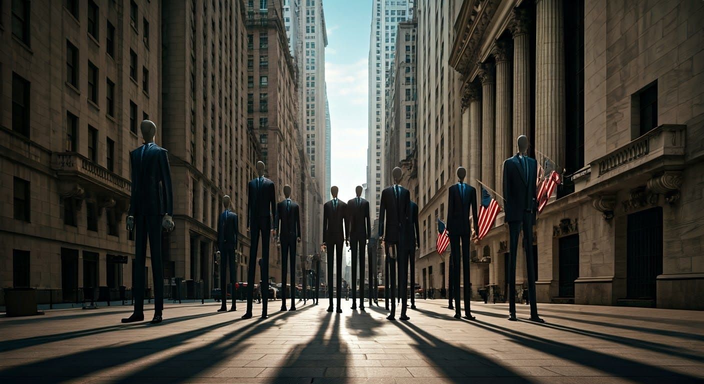 Surreal Mannequins Populate Wall Street: Digital Art