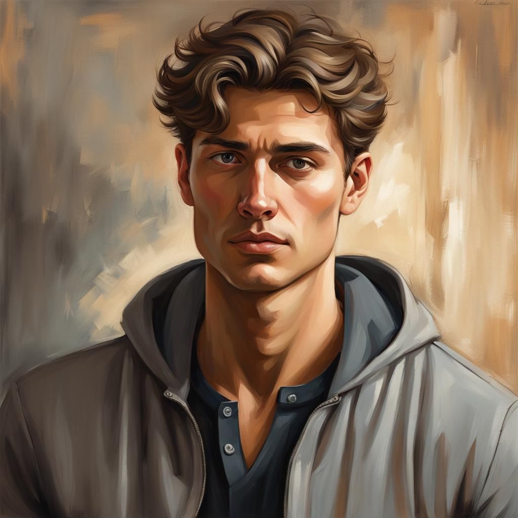 Young Man Portrait with Volumetric Lighting