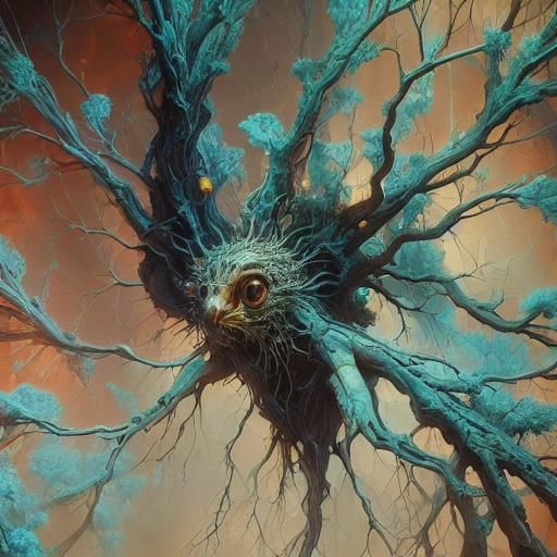 Vibrant Spiral Structure: Abstract Neo-Impressionist Art