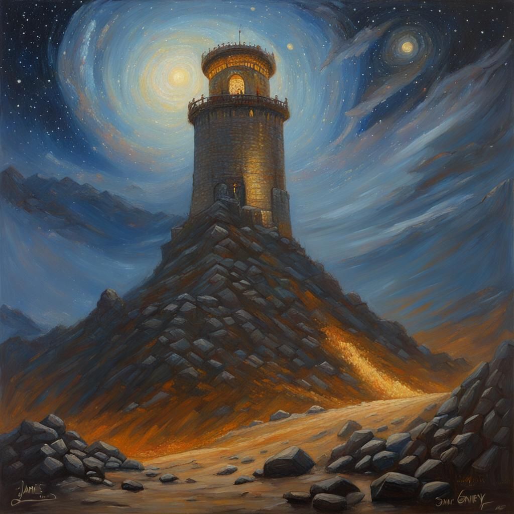 Tower of Stardust Painting in Oil