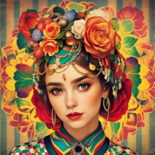 Surreal Glamorous Figure in Psychedelic CGI Style