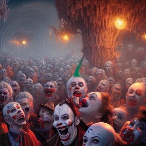 Screaming Clowns Gathering in Fantasycore Style