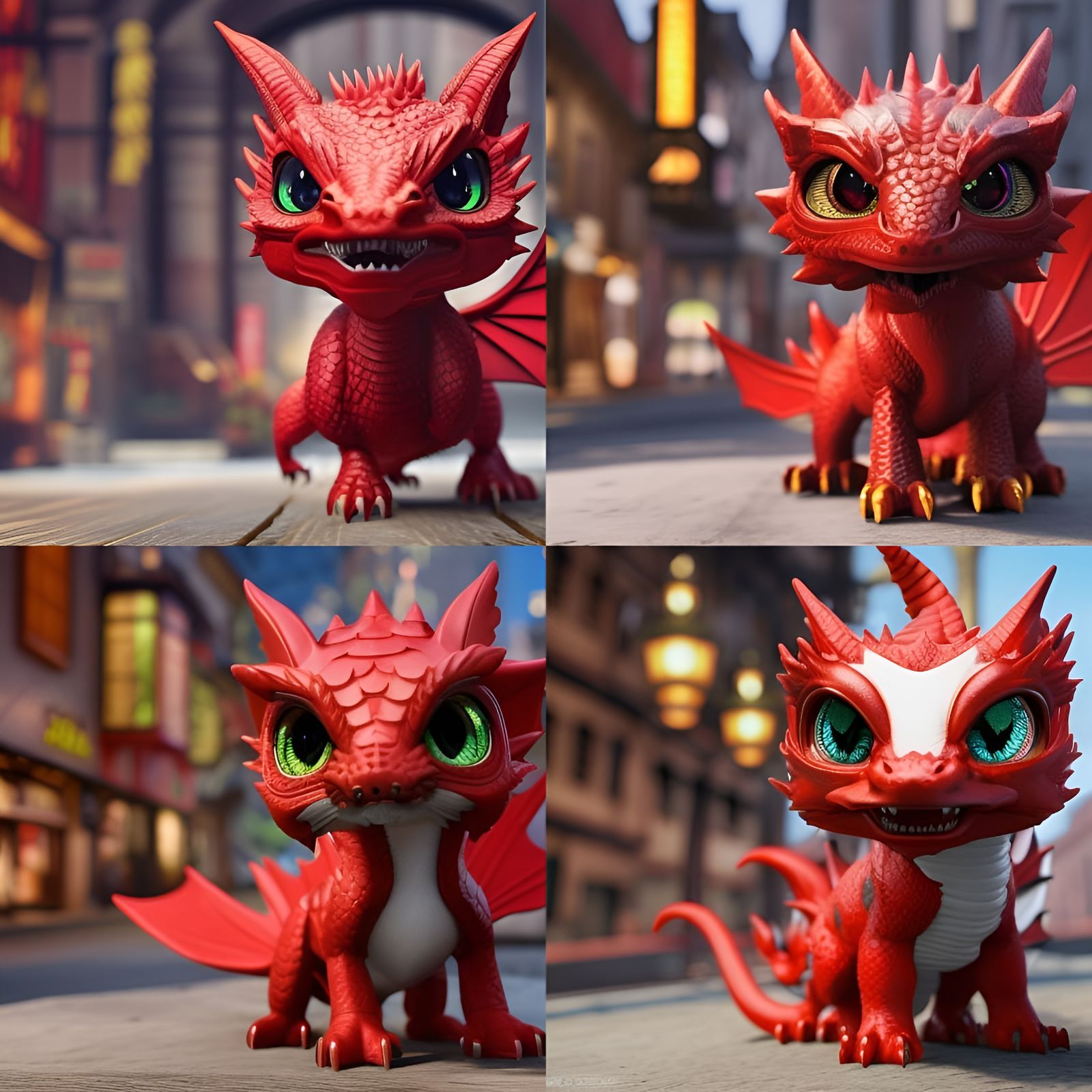 Adorable Red Dragon in Alchemist Shop, 3D Render