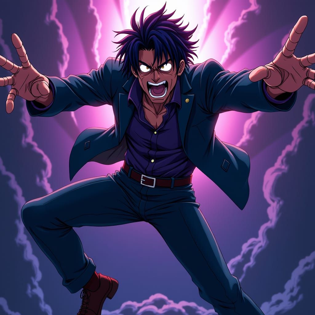 Gojo's Reverse Technic: Anime-Style Dramatic Pose