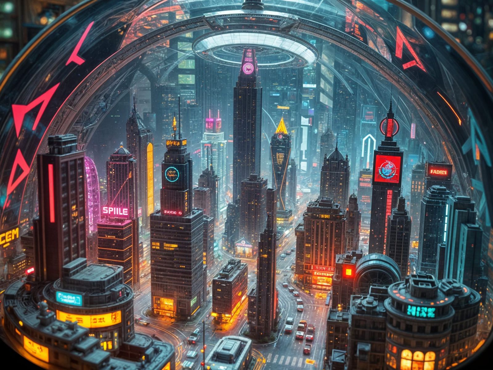 Metropolis Under Glass: A Cyberpunk Miniature City