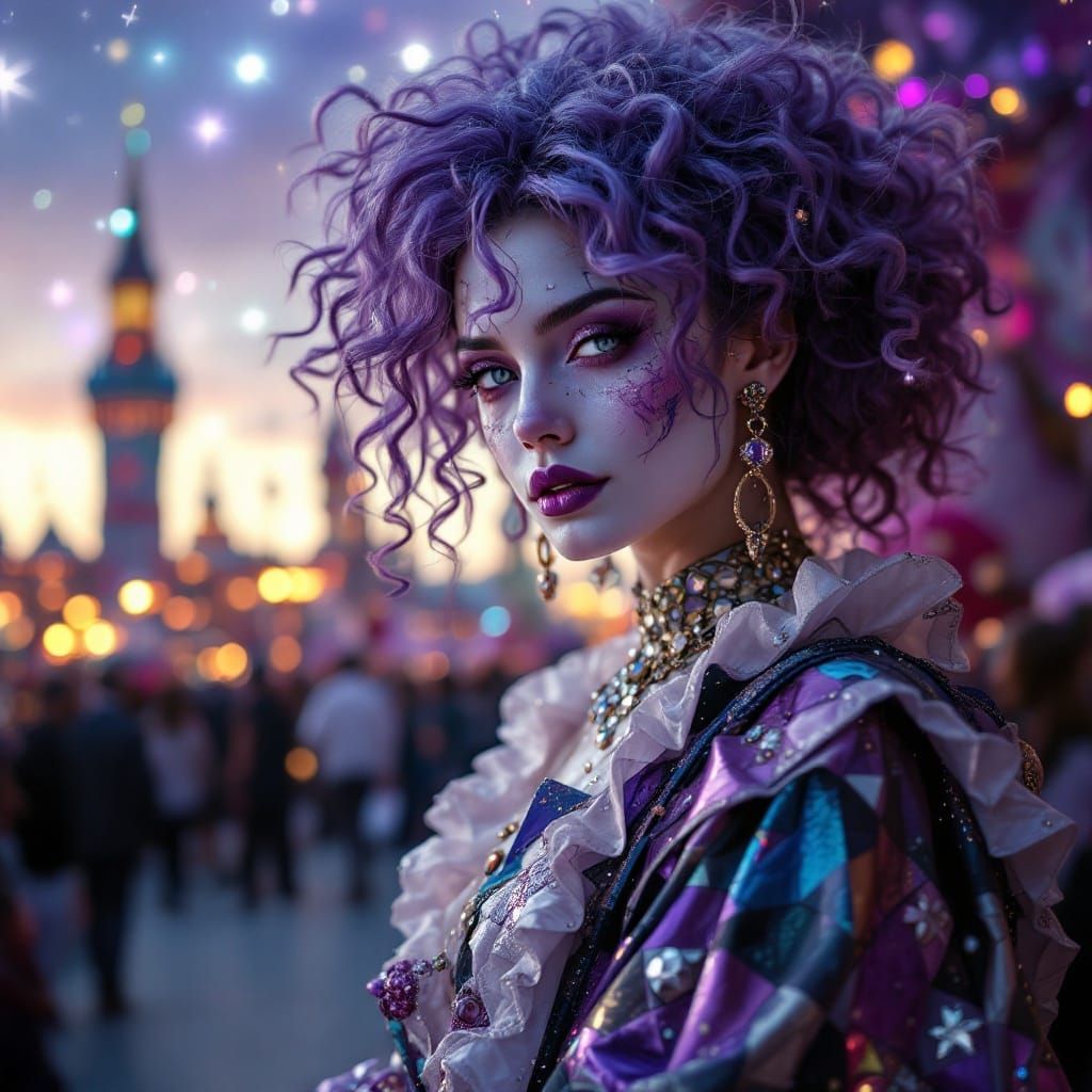 Cosmic Harlequin in Celestial Twilight Carnival