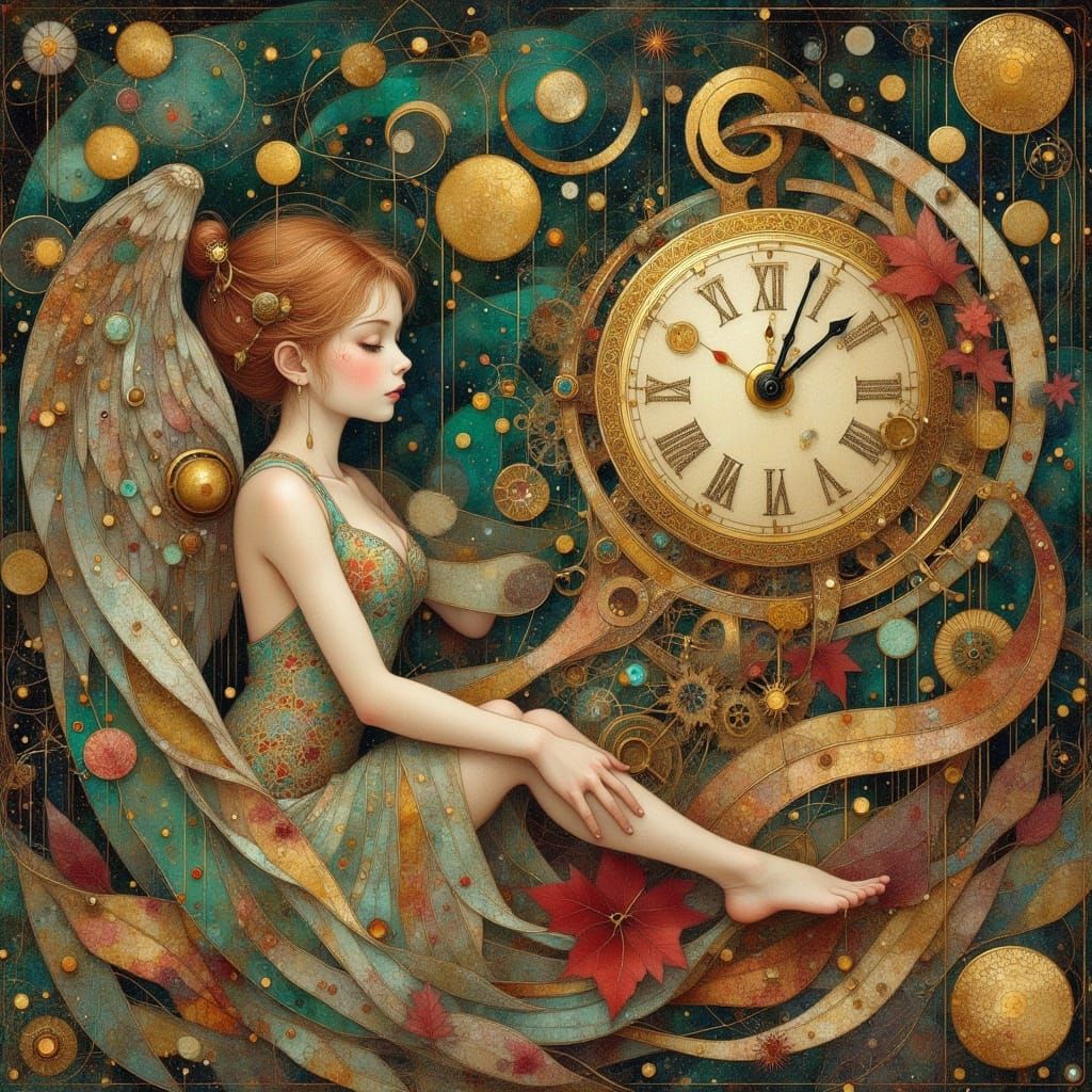 Steampunk Cupid Adjusts Celestial Clockwork Gears