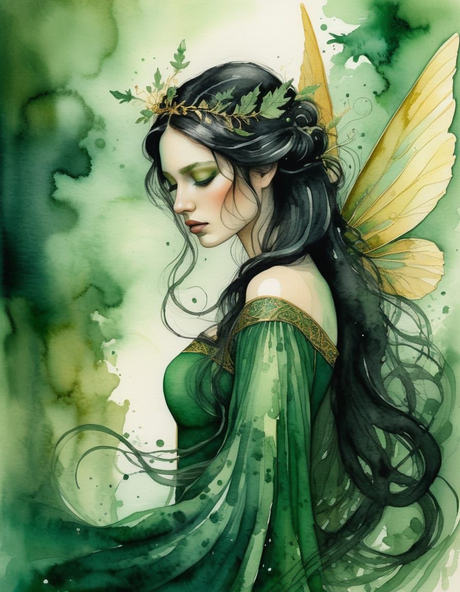 Ethereal Faerie Queen in Watercolor