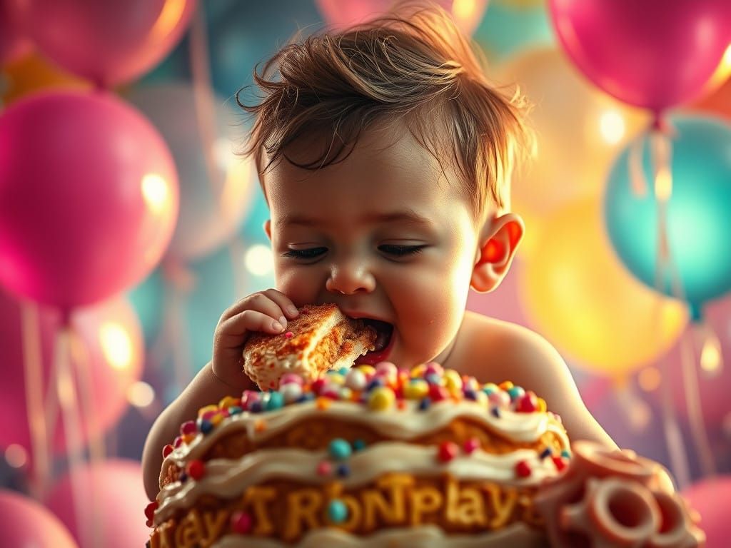 Toddlers Birthday Cake Bash in Vibrant Colors