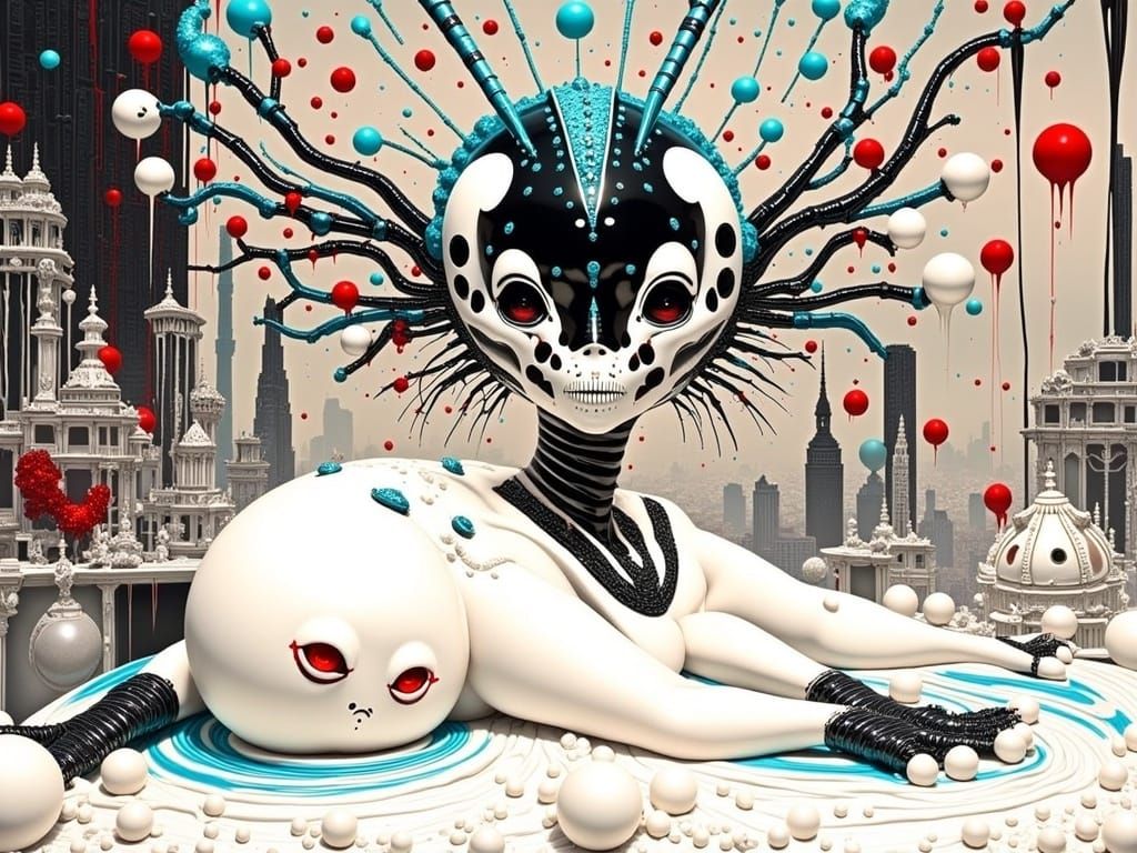 Cyberpunk Robot in Opulent Decay