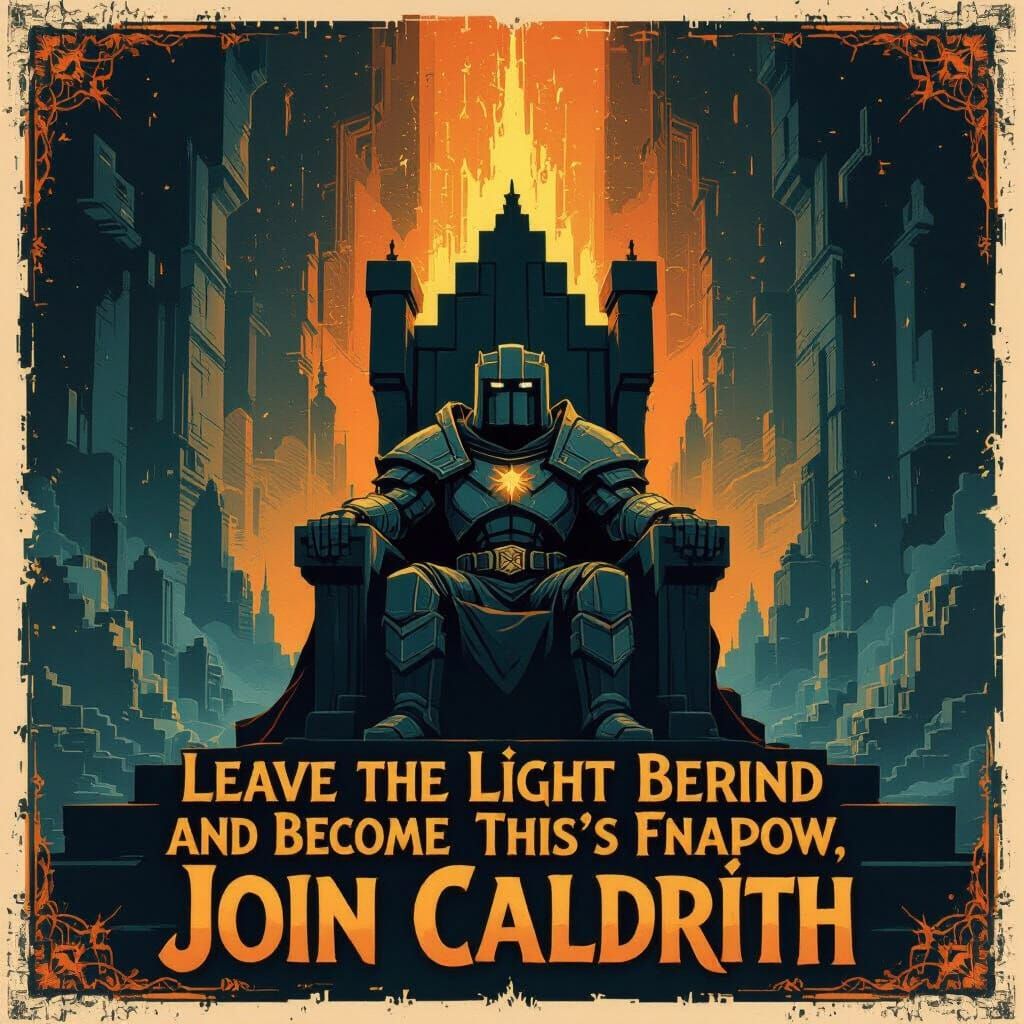 Minecraft Kingdom Ruler in Vintage Propaganda Style