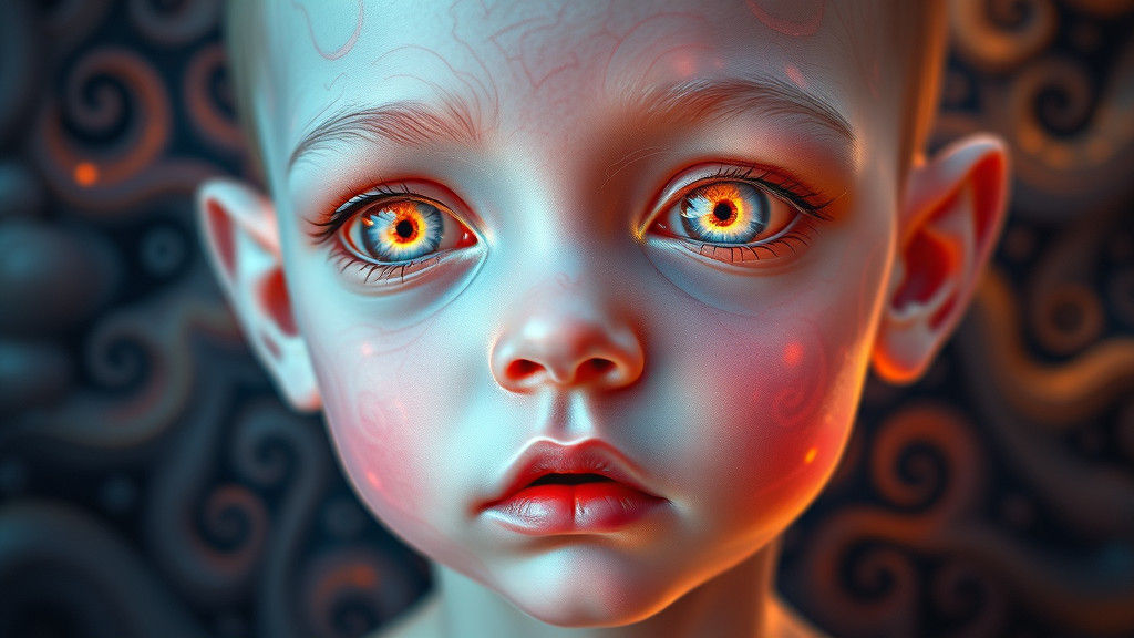Ethereal Face with Swirling Patterns as Matte Painting