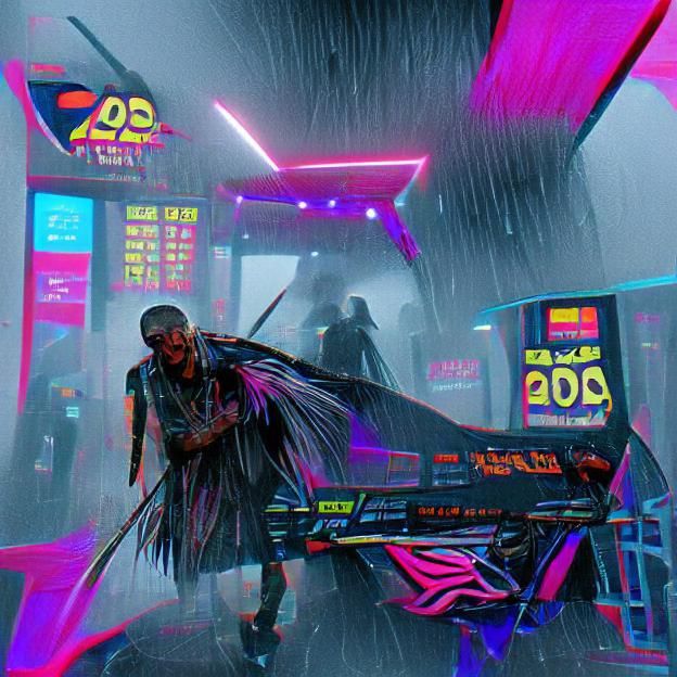 Cyberpunk Death in Neon City, 2099