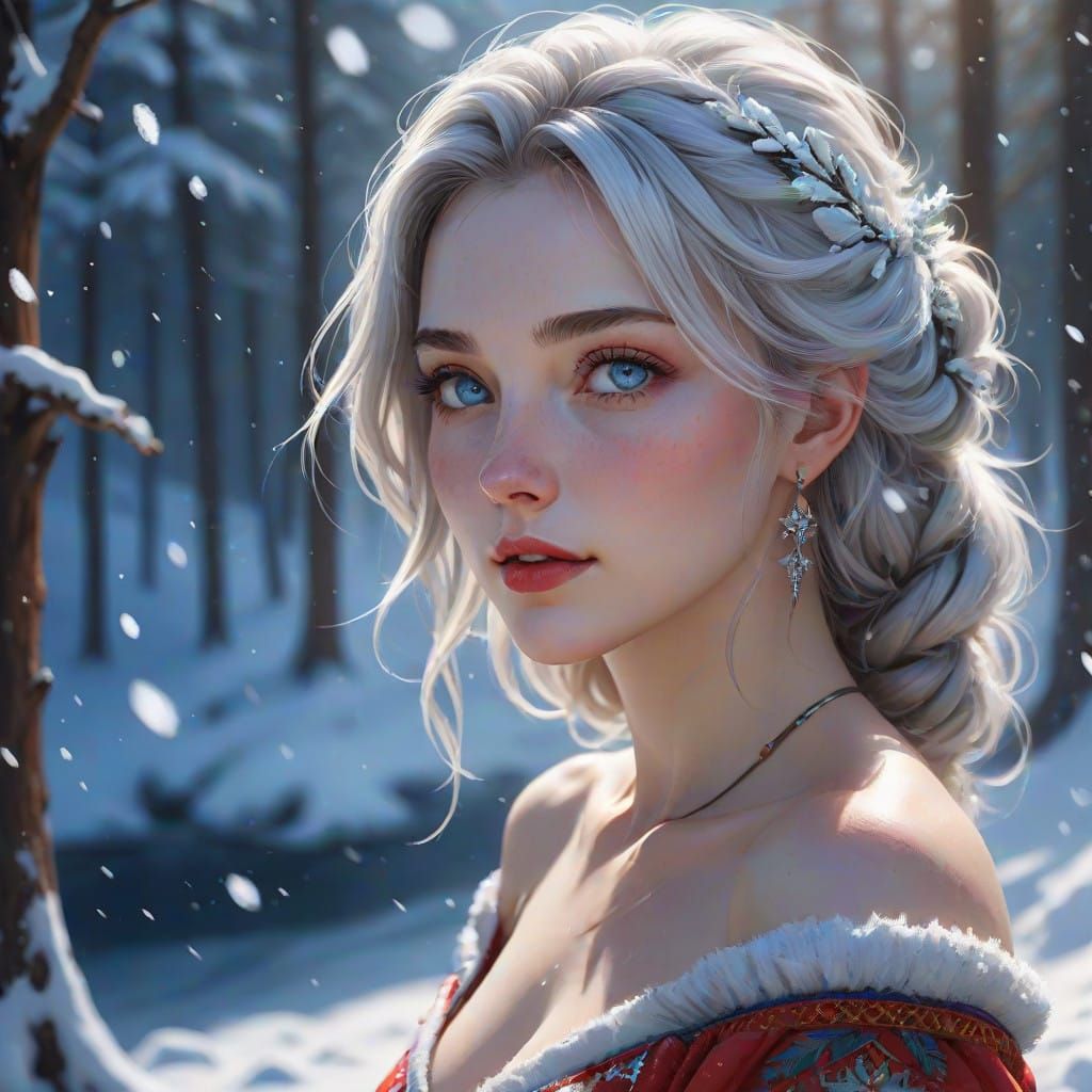 She has a cute closed smile on her face, she's enjoying herself and every moment.