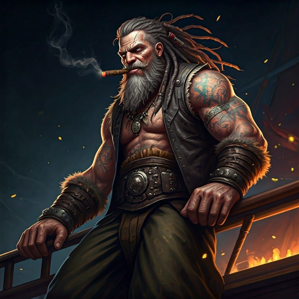 Giant Warrior in Full Regalia